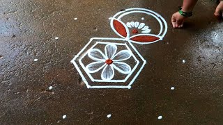 Thai madham simple kolam|5*3 Thaipoosam kolam|Thaivelli kolam|beautiful Supermuggulu| Amazingrangoli