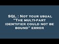 SQL : Not your usual 