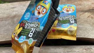 🌿 ASMR Paldo Seaweed Special Pororo Unboxing \u0026 Review | Crunchy Seaside Adventure!