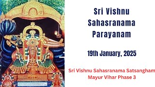 SRI VISHNU SAHASRANAMA PARAYANAM – SUNDAY 19TH JANUARY, 2025, TIME 08.45 AM (IST)