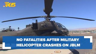 No fatalities after military helicopter training flight crashes on JBLM