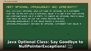 Java Optional Class: NO MORE NullPointerExceptions! 👋🛡️ Master Java Null-Safety! (2024)