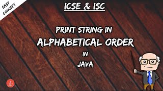 Alphabetical String | Program to print string in alphabetical order in Java | BluejCode
