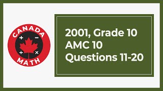 2001, Grade 10, AMC 10 | Questions 11-20