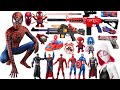 Spider-man toy set unboxing, Spider-Man hot toy action figures, glowing electric toy gun, shield