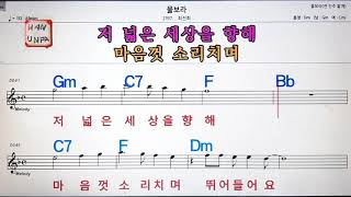 물보라/최진희💋노래방, 가라오케, 코드 큰 악보,반주,가사💖Karaoke, Sheet Music, Chord, MR