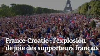 France-Croatie : à chaque but des Bleus, la joie grandissante des supporteurs français