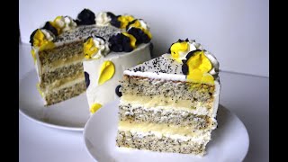 Торт Мак Лимон / Маковый торт с лимонным курдом / Poppy seed cake with lemon curd