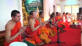 Traditional Buddhist  Chanting at Wat Phanman, Vientiane, Laos