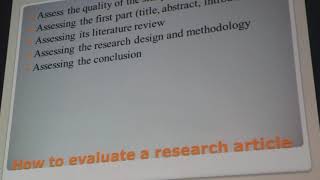 How to evaluate research articles and develop arguments for your literature review (Master I)