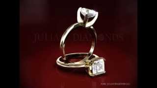 Asscher Cut Yellow Gold Diamond Ring