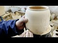 carving flower how to carve exquisite patterns on a vase pottery video sculpting flowerpot