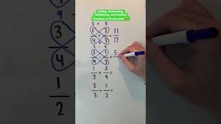 Adding, Subtracting, Multiplying, and Dividing Fractions in 50 Seconds! 😎 #Shorts #math #fractions