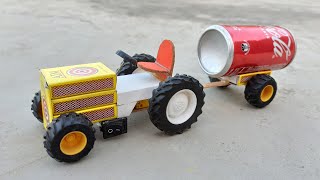 how to make a tractor at home from matchbox - Diy Tractor Trolley - mini toy tractor