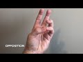 abduction vs. adduction flexion vs. extension and opposition of the thumb