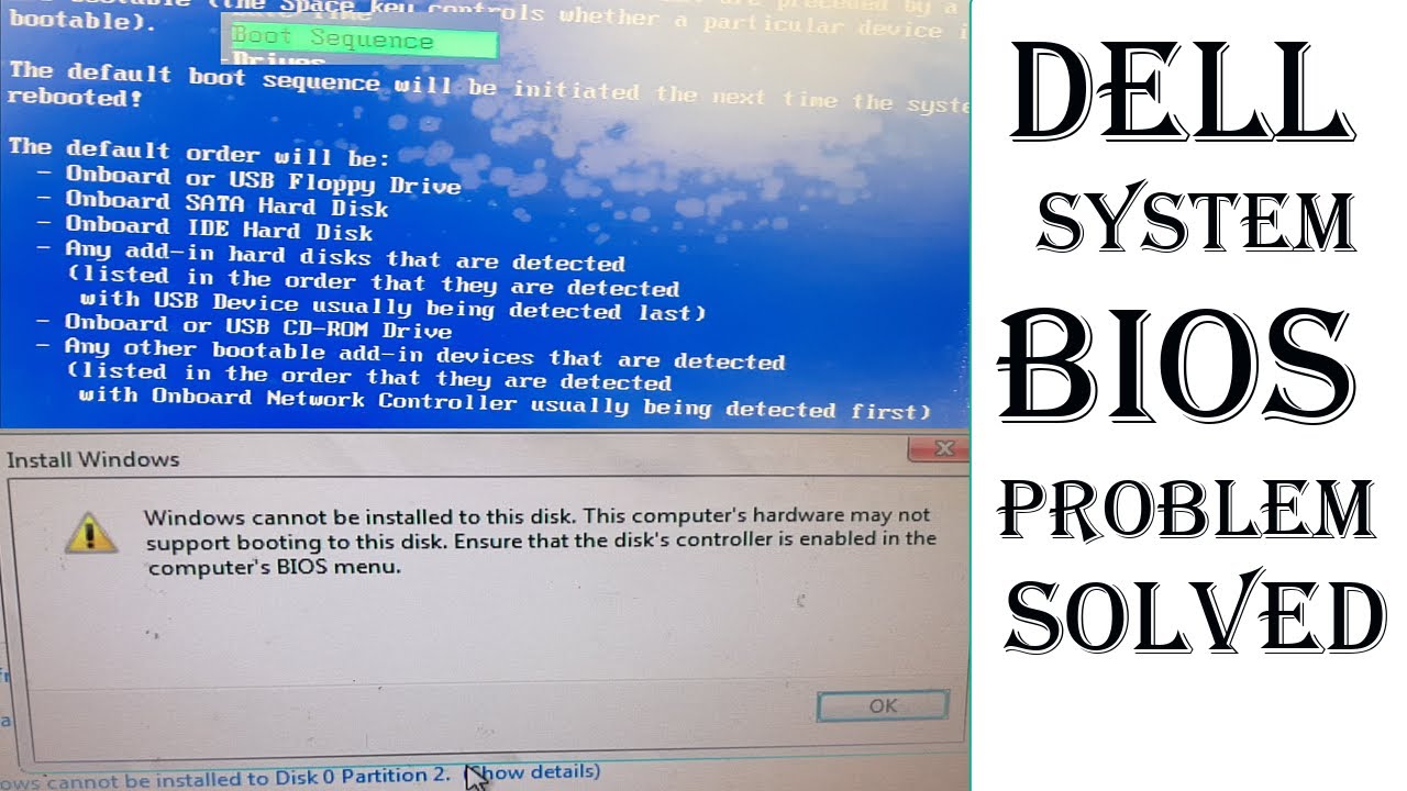 Computer Hardware May Not Support Booting To This Disk Solved || Dell ...