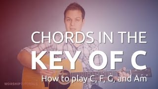 Guitar Lesson: How to Play Chords in the Key of C (C, F, G, and Am)