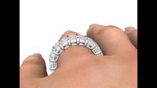 4 ct Emerald Cut Diamond Eternity Band in Platinum Hand