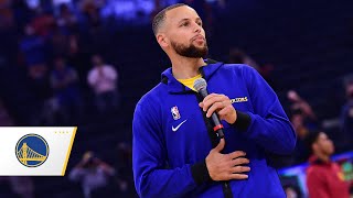 Stephen Curry Addresses Chase Center Crowd Pregame | April 23, 2021