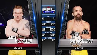 Lewis McGrillen vs Amrali Saydoshurov | PFL Berlin Full Fight