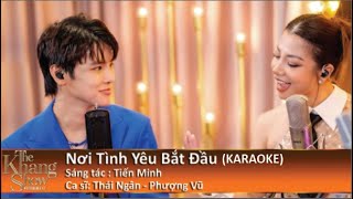 (Karaoke) Nơi Tình Yêu Bắt Đầu - Thái Ngân ft. Phượng Vũ