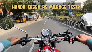 Honda CB 350 RS Mileage Test in Tamil