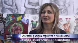 43 DE PREMII ȘI MENȚIUNI OBȚINUTE DE ELEVII HUNEDORENI