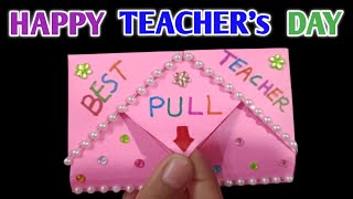 DIY SURPRISE MESSAGE CARD FOR TEACHER'S DAY /  Pull tab Origami Envelope Card / Teacher's Day Card /