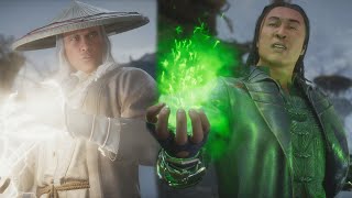 Christopher Lambert (Raiden) Vs Shang Tsung | All Intro/Interaction Dialogues - Mortal Kombat 11