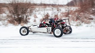 Buggy rides on a frozen lake | onboard