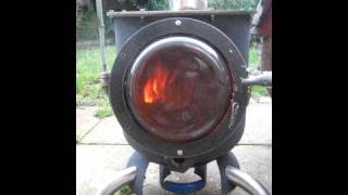 Home made gas bottle wood burning stove test 1