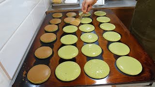 수제 말차 도라야끼, 세계 3대 요리학교 쉐프 / matcha dorayaki (red bean pancake) - korean street food