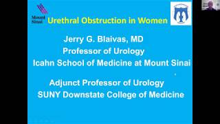 Urethral Obstruction in Women - EMPIRE Urology Lecture Series