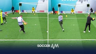Soccer AM's keeper stars as Reading fans attempt the Volley Challenge! 😳