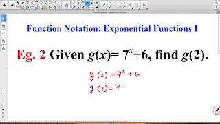 Function Notation Exponential Functions I
