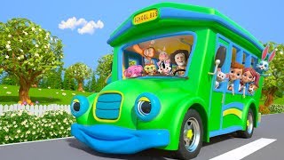 Wheels on the Bus | Kindergarten Nursery Rhymes for Children | Cartoons for Kids