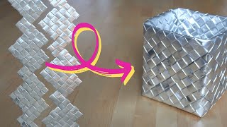 How to upcycle plastic packaging - ZigZag weaving