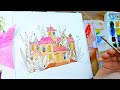 ep. 077 easy how to draw a dip ink pen and watercolor whimsical houses. step by step