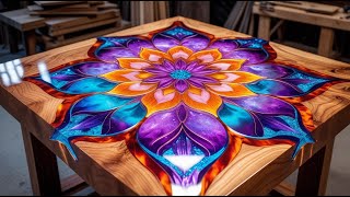 When CNC Precision Crafts Magic || A Breathtaking Epoxy Table Bursting with Color and Detail!