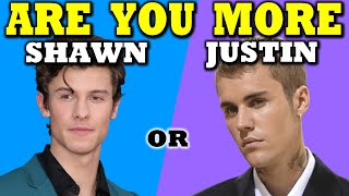 Are You More Like SHAWN MENDES or JUSTIN BIEBER? (AESTHETIC QUIZ)