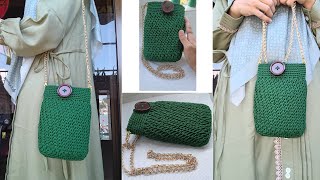 VERY PRETTY ! HOW TO CROCHET MOBILE PHONE BAG SIMPLE