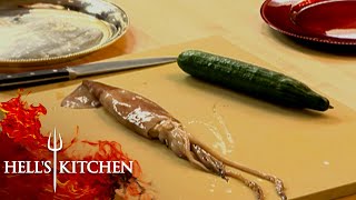 Gordon Ramsay Demonstrates How To Prepare Squid | Hell's Kitchen