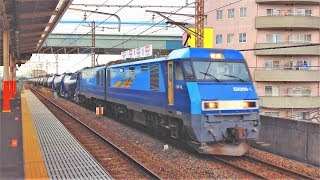 【ブルサントップナンバー！】JR貨物EH200-1号機牽引貨物列車　西浦和駅通過