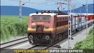 82653 Yesvantpur - Jaipur Super Fast Express | Train Simulator | Indian Train | Rail Road Games