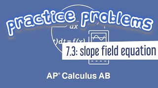 AP Calculus AB 7.3 Finding the Equation of a Slope Field (Example 2)