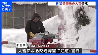 上空に強い寒気　日本海側中心に大雪警戒　新潟では警報級の大雪となるおそれも｜TBS NEWS DIG