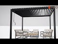 retractable louvre roof aluminium alloy pergola for sunshade