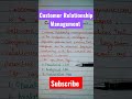 crm customer relationship management