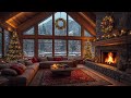 crackling christmas fireplace sounds with relaxing christmas jazz music 🎄 cozy christmas ambience 🎅