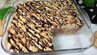 10 Minutes Cold Dessert Recipe | No Bake | No Cook | No Gelatine | Coffee Delight | Biscuit Delight